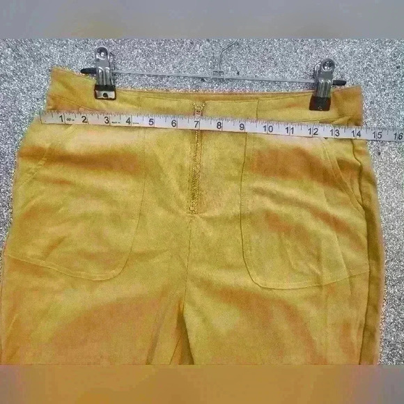 CIDER Pastel Yellow Plaid Flares SIZE  SMALL - Picture 6 of 9